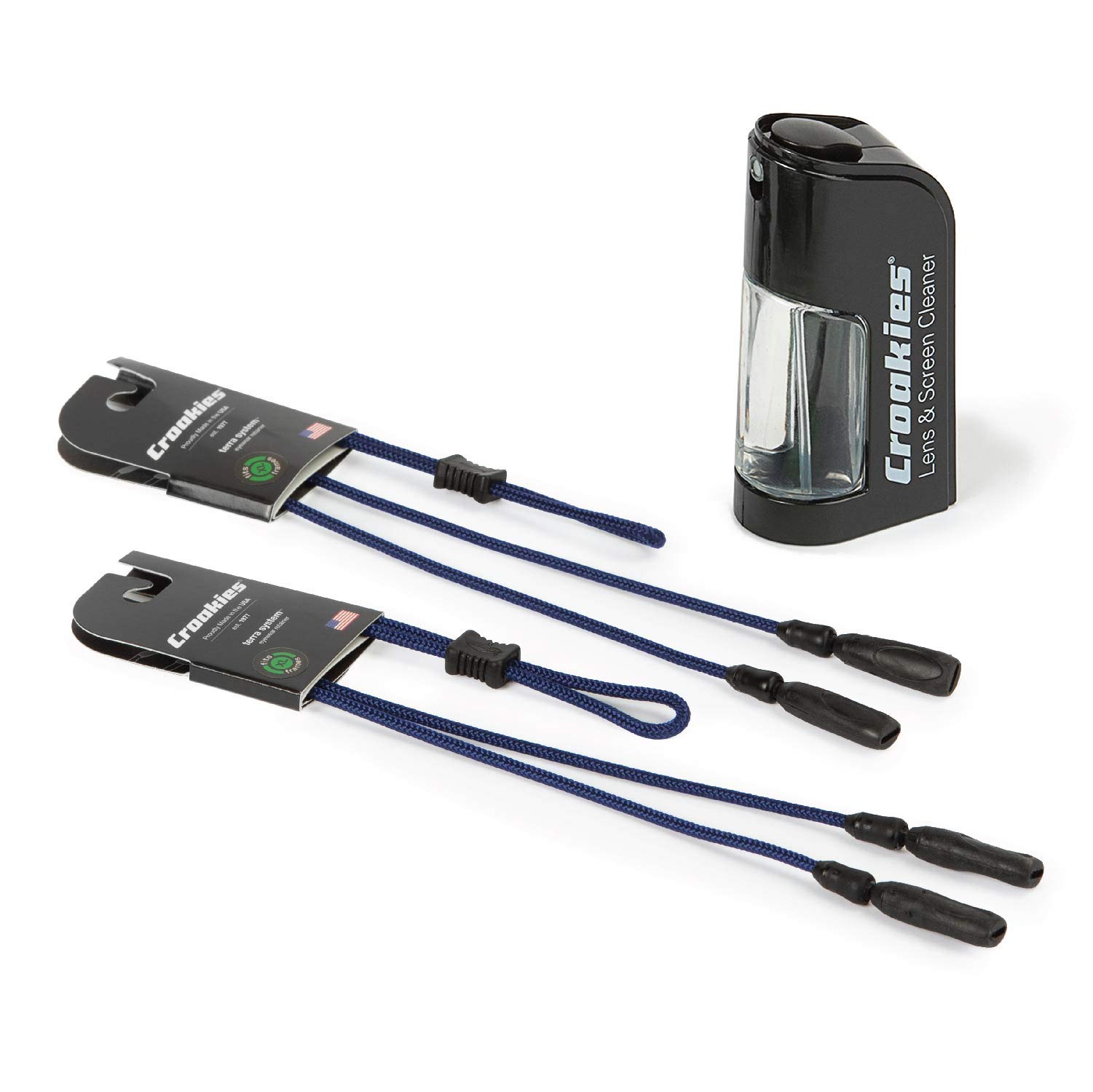 Croakies Terra System Adjustable Sport Eyewear Retainer for Men and Women (Two-Pack) Protection from UV Rays and Lens Re